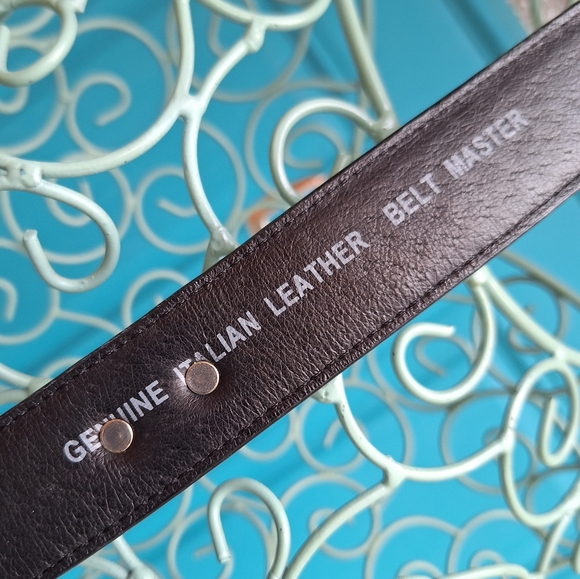 Genuine Leather GOLF Belt Mens Studded Silver Metal Buckle Golfers Logo Icon 34 - Picture 10 of 17